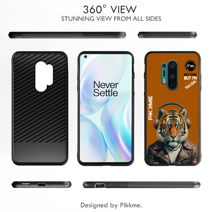 Pikkme Back Cover Pc Tpu + Printed Cool Funky Stylish Brown Tiger Swag Raised Edges Camera Protection |Bumper Case For OnePlus 8 Pro (Design 09)