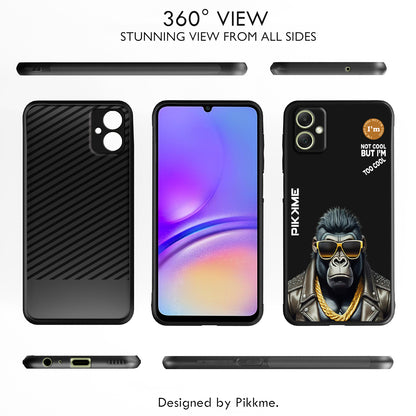 Pikkme Back Cover Pc Tpu + Printed Cool Funky Stylish Black Gorilla Swag Raised Edges Camera Protection |Bumper Case For Samsung Galaxy A05 (Design 07)