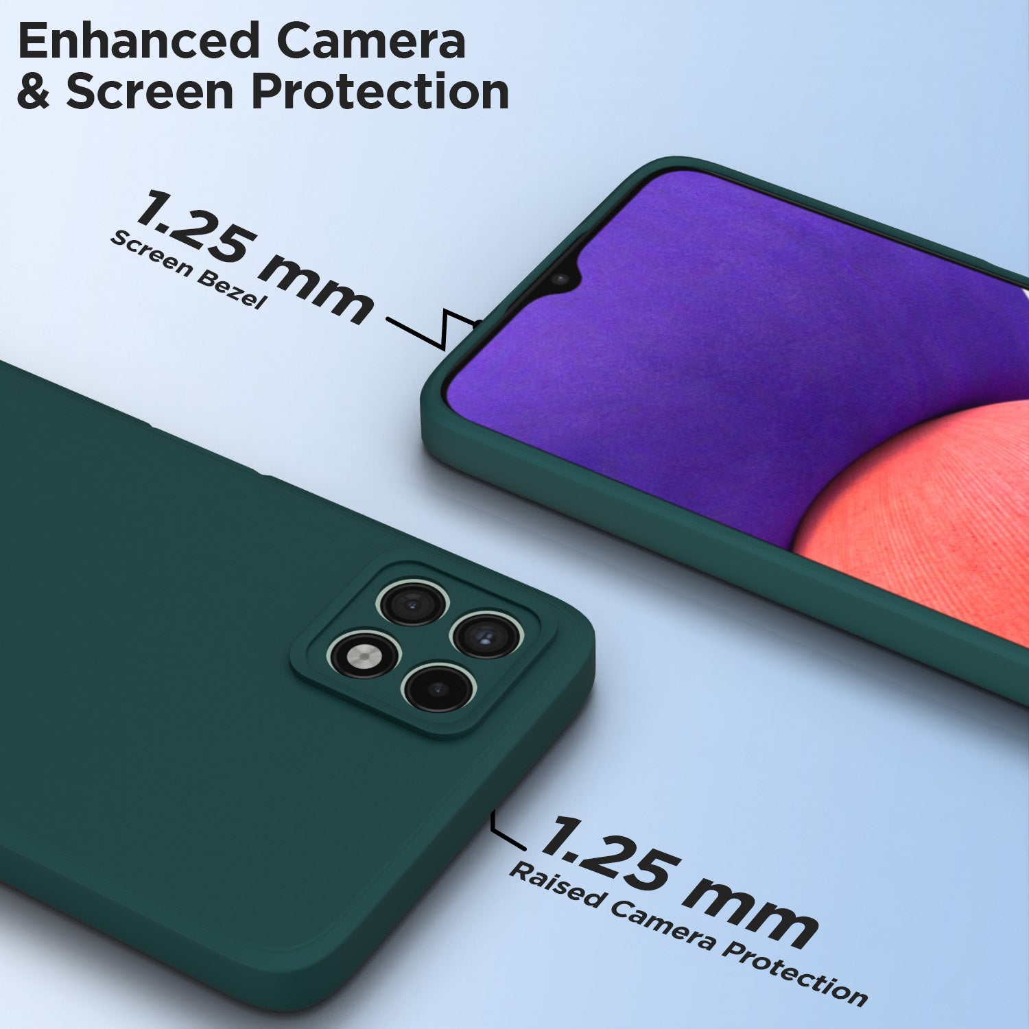 Pikkme Samsung Galaxy A22 5G Liquid Silicone Back Cover | Green
