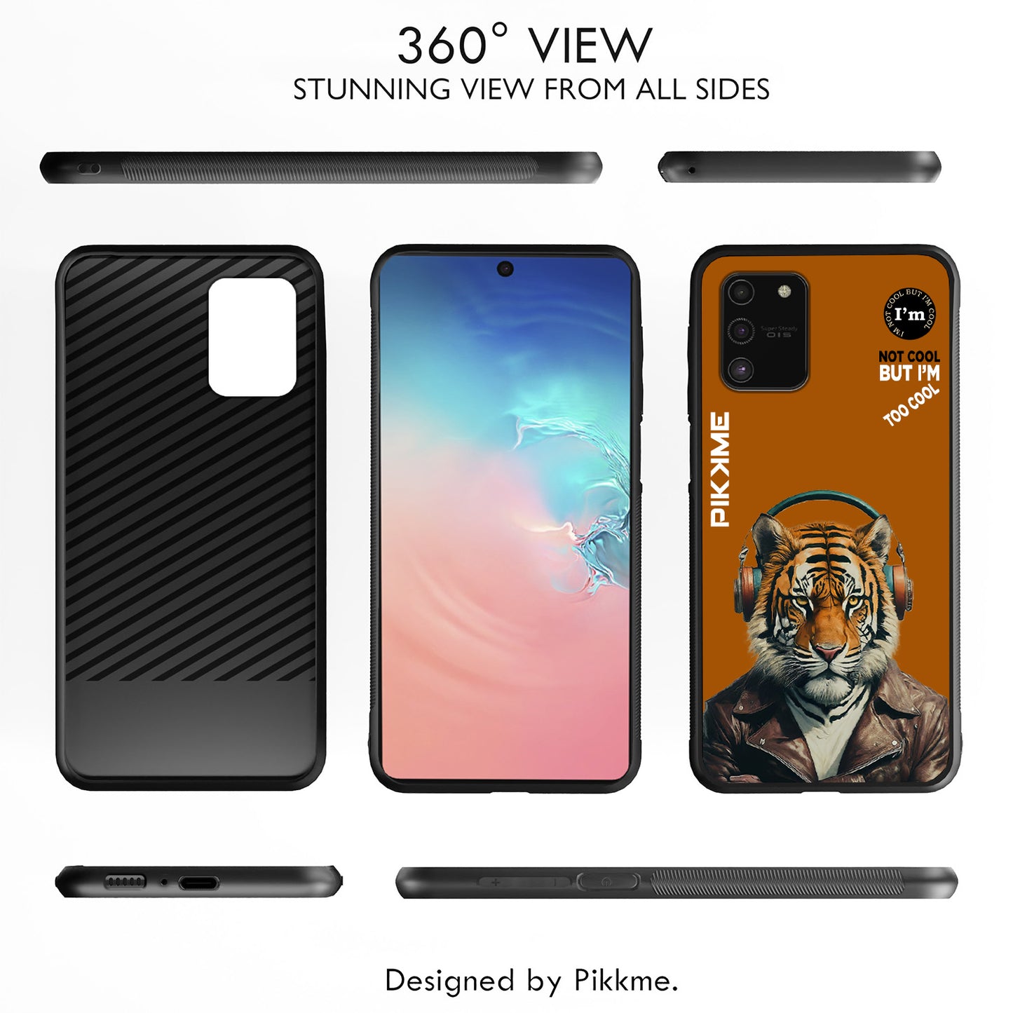 Pikkme Back Cover Pc Tpu + Printed Cool Funky Stylish Brown Tiger Swag Raised Edges Camera Protection |Bumper Case For Samsung Galaxy S10 Lite (Design 09)