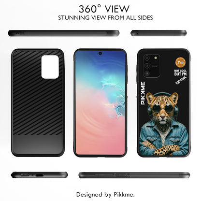 Pikkme Back Cover Pc Tpu + Printed Cool Funky Stylish Black Leopard Swag Raised Edges Camera Protection |Bumper Case For Samsung Galaxy S10 Lite (Design 04)