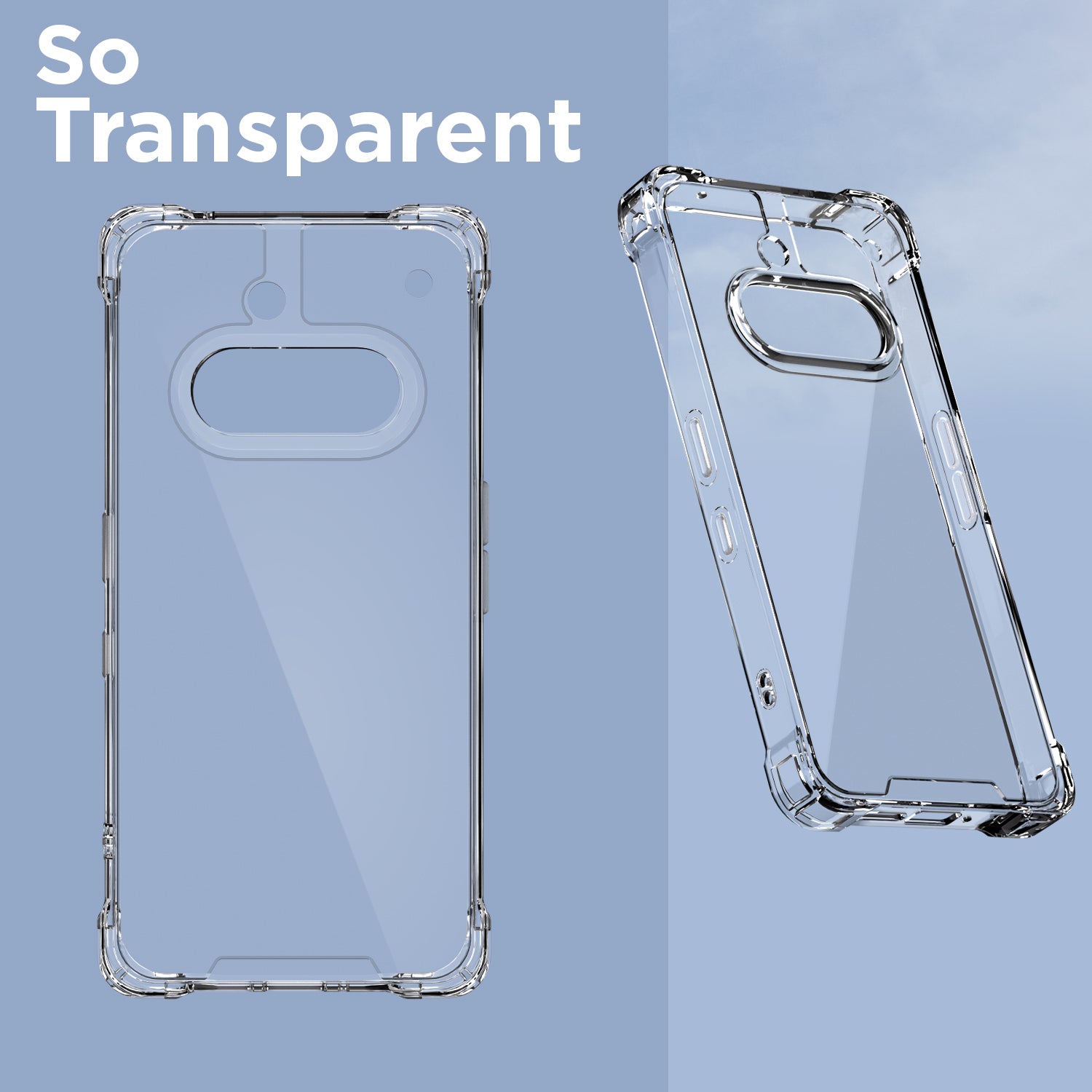 Pikkme Nothing Phone 3a Pro 5G PC + TPU Crystal Clear Transparent Back Cover (Transparent)