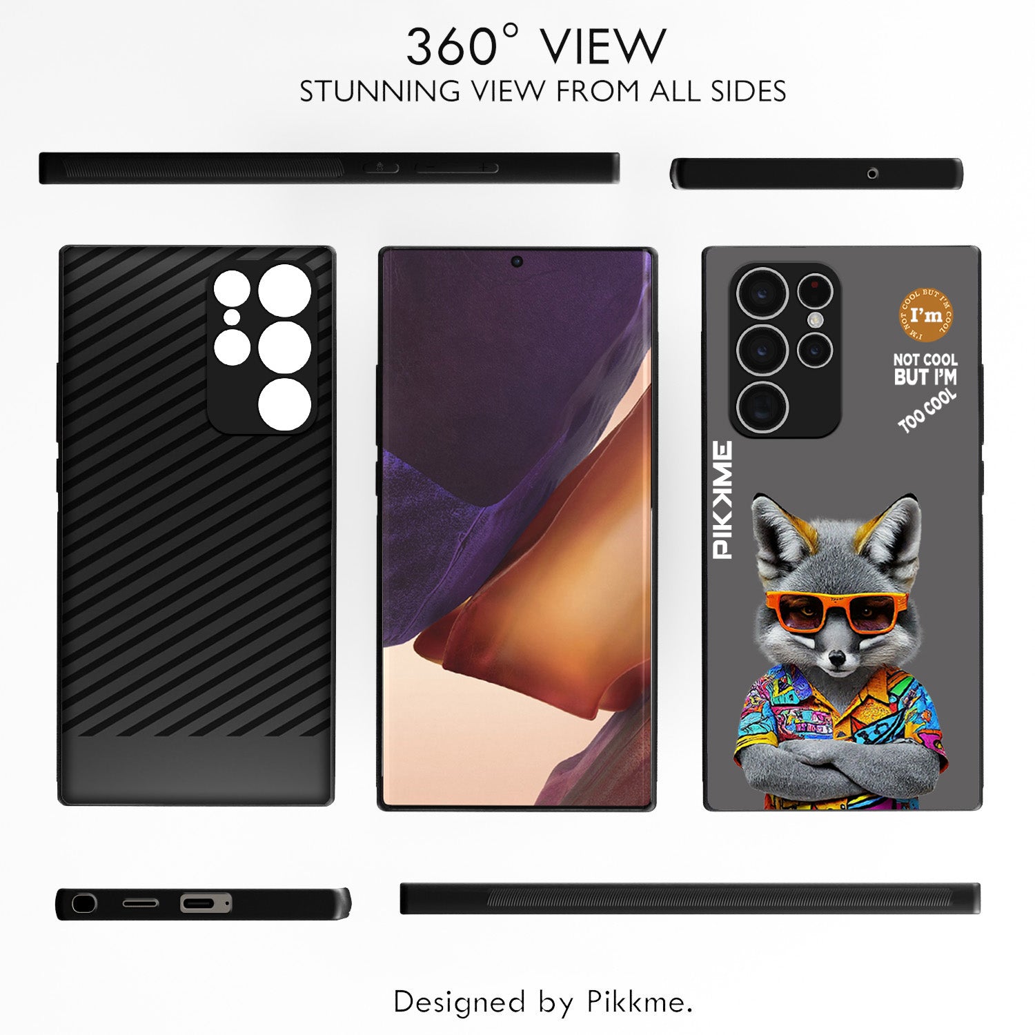 Pikkme Grey Wolf Swag  Samsung Galaxy S22 Ultra 5G NIm2 Back Cover (Design 01)