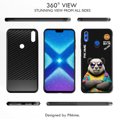 Pikkme Back Cover Pc Tpu + Printed Cool Funky Stylish Black Panda Swag Raised Edges Camera Protection |Bumper Case For Honor 8X (Design 05)