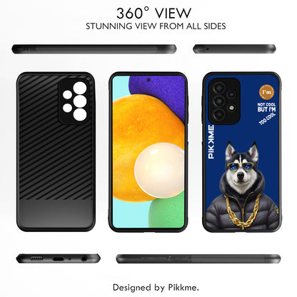 Pikkme Back Cover Pc Tpu + Printed Cool Funky Stylish Blue Dog Swag Raised Edges Camera Protection |Bumper Case For Samsung Galaxy A52S 5G (Design 08)