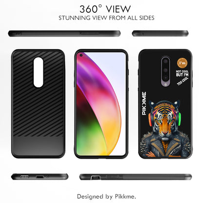 Pikkme Back Cover Pc Tpu + Printed Cool Funky Stylish Black Tiger Swag Raised Edges Camera Protection |Bumper Case For OnePlus 8 (Design 06)