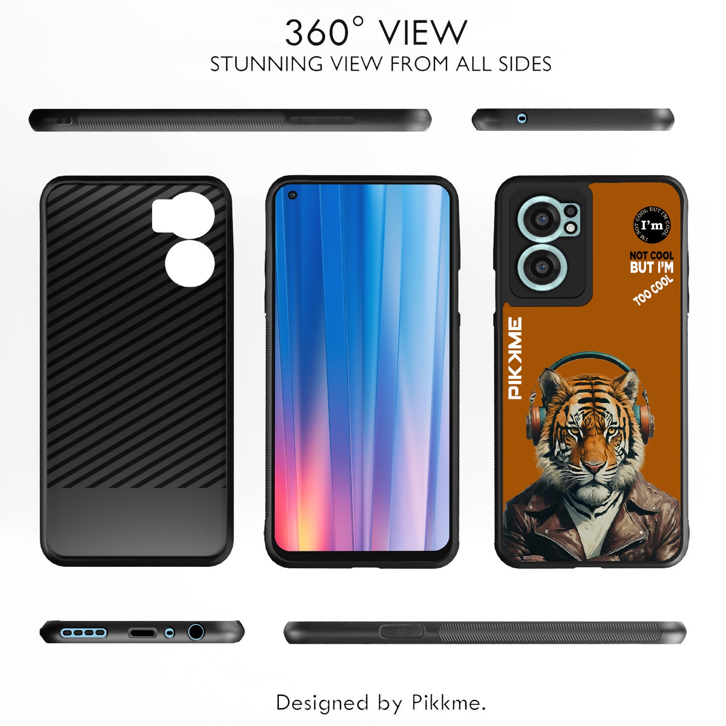 Pikkme Back Cover Pc Tpu + Printed Cool Funky Stylish Brown Tiger Swag Raised Edges Camera Protection |Bumper Case For OnePlus Nord Ce 2 5G (Design 09)