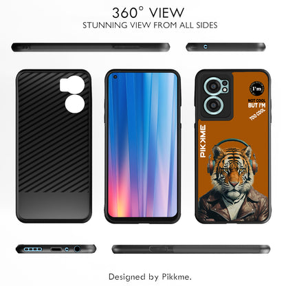 Pikkme Back Cover Pc Tpu + Printed Cool Funky Stylish Brown Tiger Swag Raised Edges Camera Protection |Bumper Case For OnePlus Nord Ce 2 5G (Design 09)