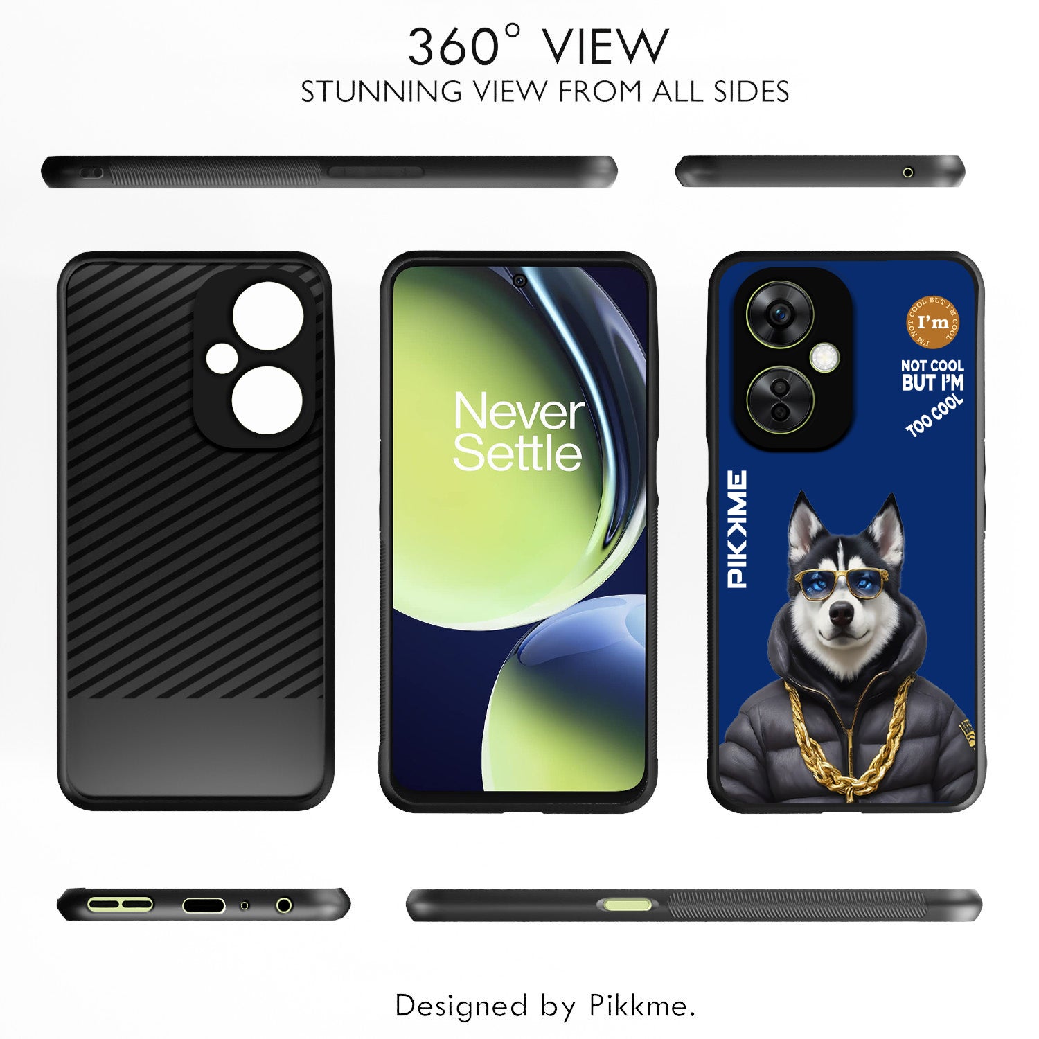 Pikkme Back Cover Pc Tpu + Printed Cool Funky Stylish Blue Dog Swag Raised Edges Camera Protection |Bumper Case For OnePlus Nord Ce 3 Lite 5G