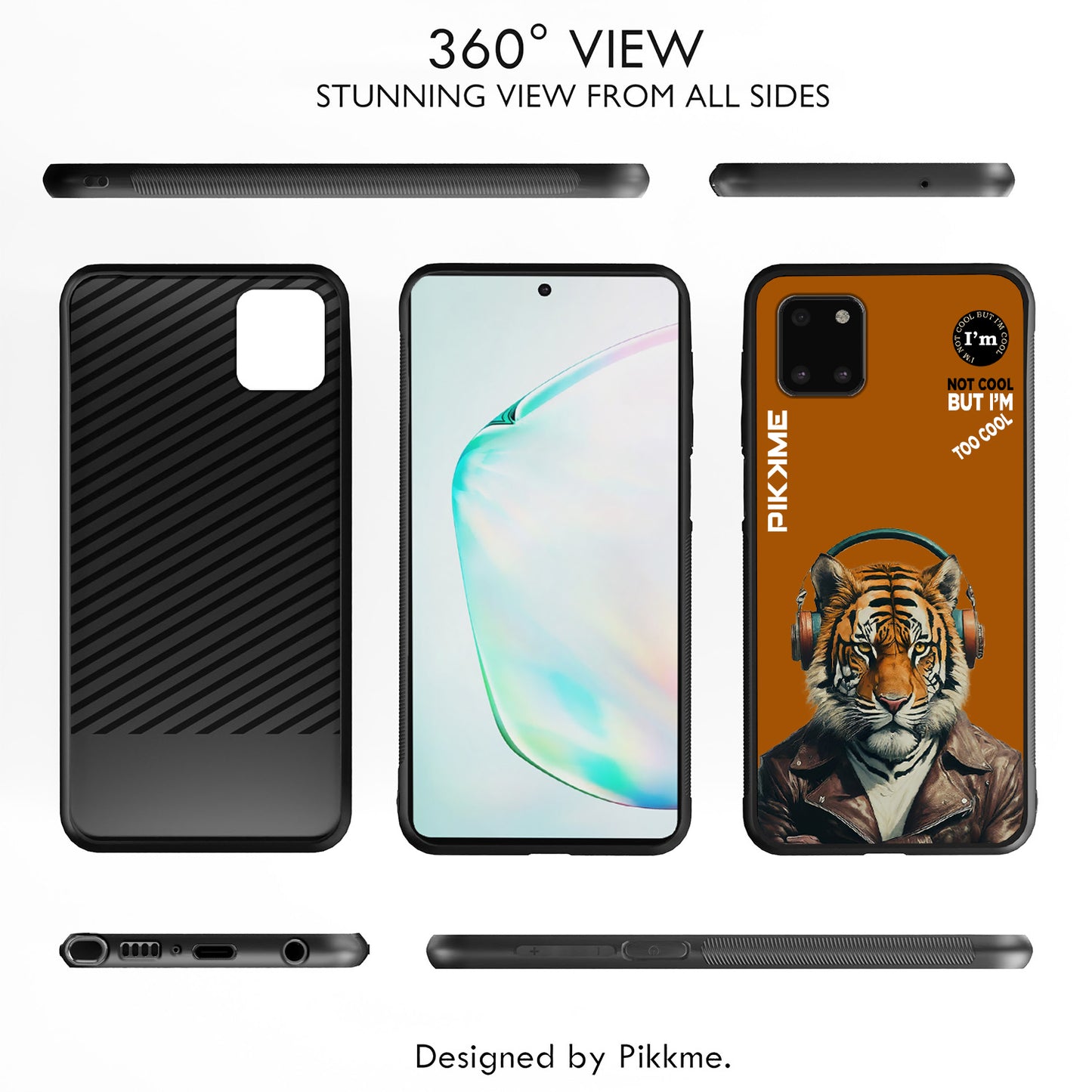 Pikkme Back Cover Pc Tpu + Printed Cool Funky Stylish Brown Tiger Swag Raised Edges Camera Protection |Bumper Case For Samsung Galaxy Note 10 Lite (Design 09)