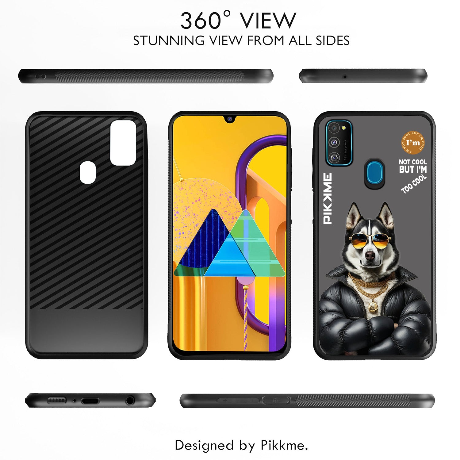 Pikkme Grey Dog Swag  Samsung Galaxy M30s Nim2 Back Cover (Design 02)