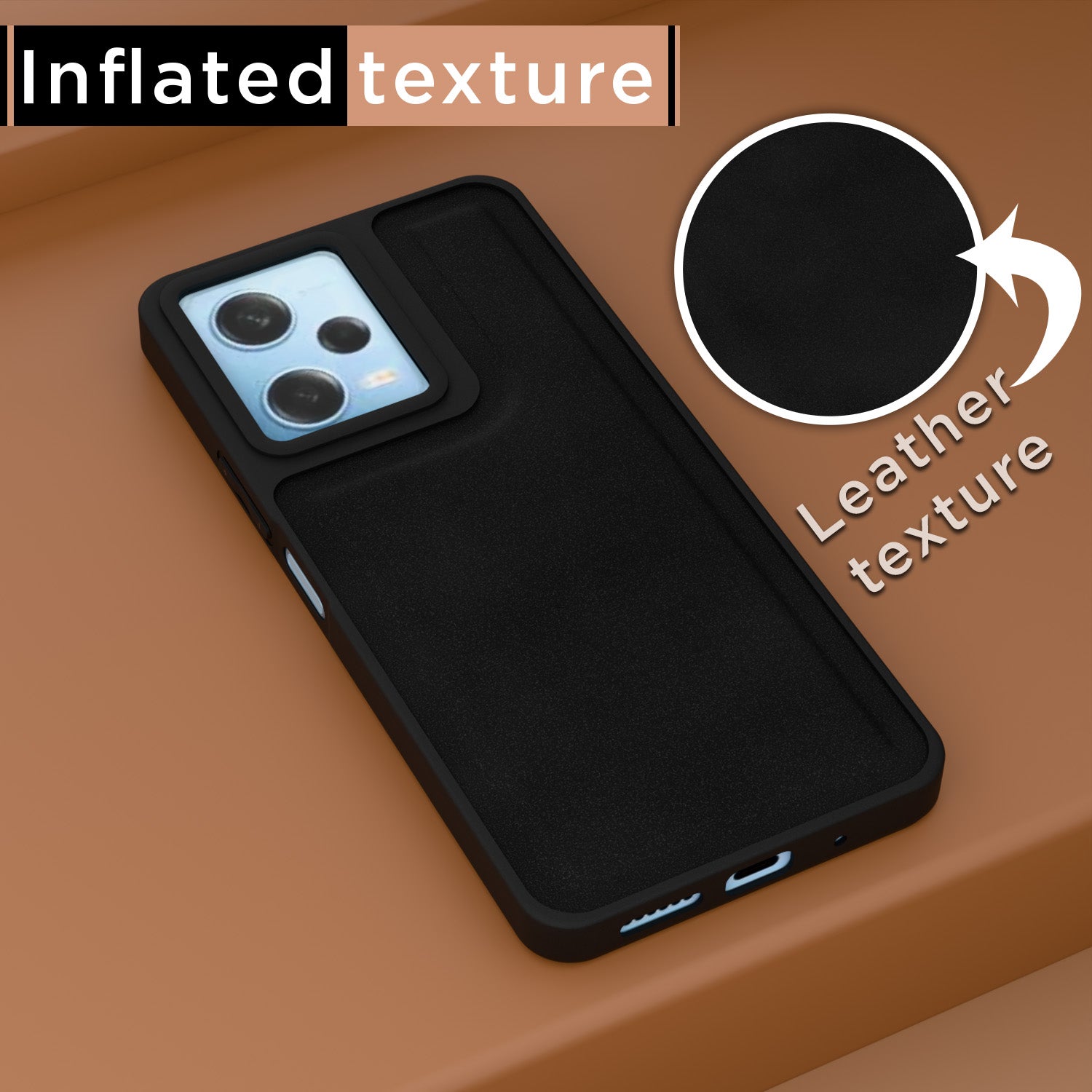 Pikkme Mi Redmi 12 5G / Poco M6 Pro 5G Premium Super Soft-Touch Leatherback Case (Black)