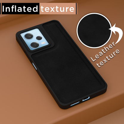 Pikkme Mi Redmi 12 5G / Poco M6 Pro 5G Premium Super Soft-Touch Leatherback Case (Black)