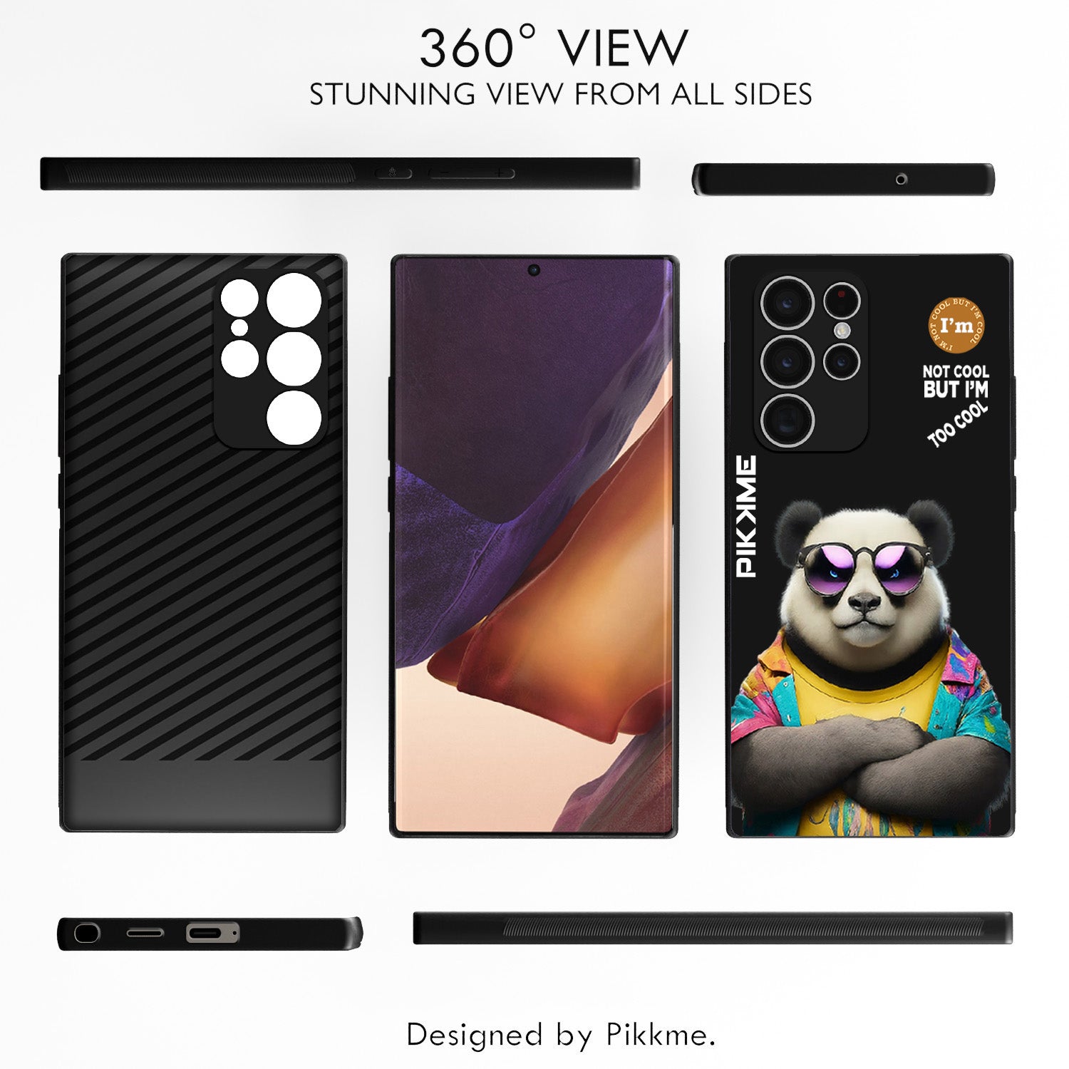 Pikkme Black Panda Swag  Samsung Galaxy S22 Ultra 5G NIm2 Back Cover (Design 05)