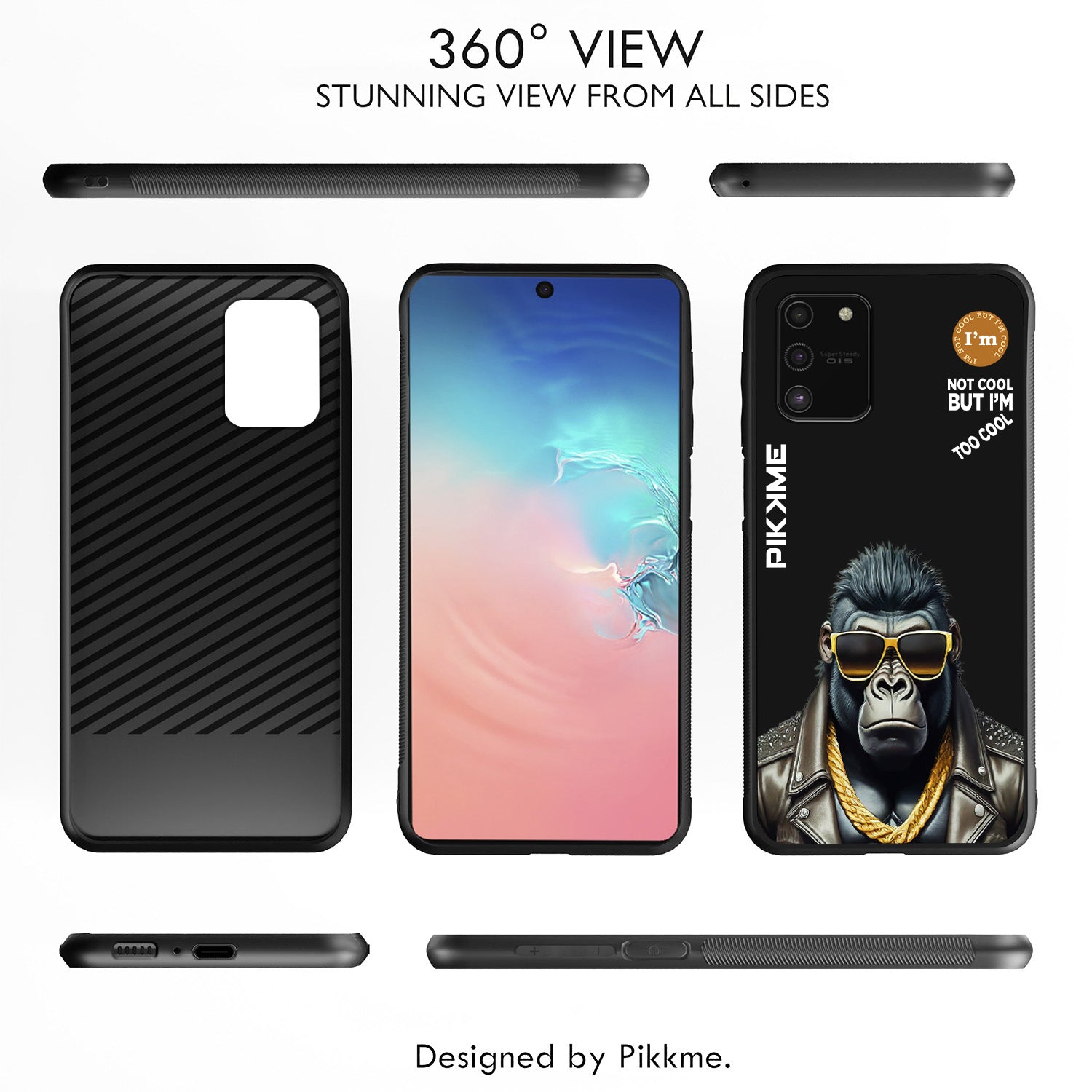 Pikkme Back Cover Pc Tpu + Printed Cool Funky Stylish Black Gorilla Swag Raised Edges Camera Protection |Bumper Case For Samsung Galaxy S10 Lite (Design 07)