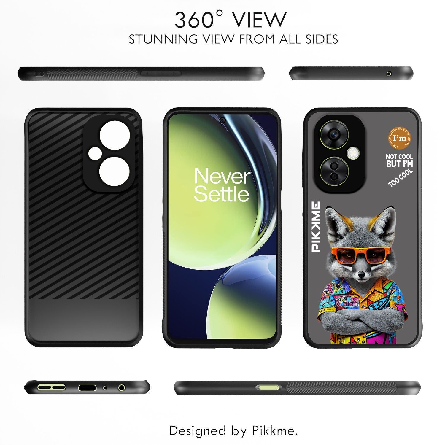 Pikkme Back Cover Pc Tpu + Printed Cool Funky Stylish Grey Wolf Swag Raised Edges Camera Protection |Bumper Case For OnePlus Nord Ce 3 Lite 5G