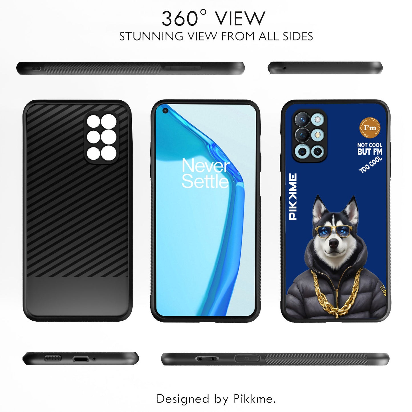 Pikkme Back Cover Pc Tpu + Printed Cool Funky Stylish Blue Dog Swag Raised Edges Camera Protection |Bumper Case For OnePlus 9R (Design 08)