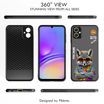 Pikkme Back Cover Pc Tpu + Printed Cool Funky Stylish Grey Wolf Swag Raised Edges Camera Protection |Bumper Case For Samsung Galaxy A05 (Design 01)