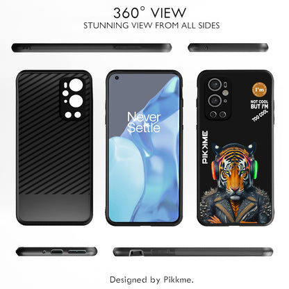 Pikkme Back Cover Pc Tpu + Printed Cool Funky Stylish Black Tiger Swag Raised Edges Camera Protection |Bumper Case For OnePlus 9 Pro (Design 06)