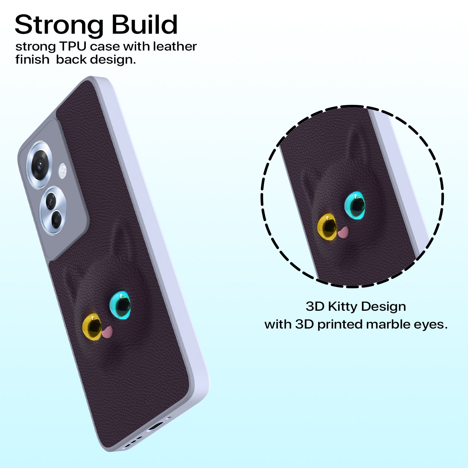 Pikkme Oppo F29 Pro 5G Kitty Back Cover (Purple)