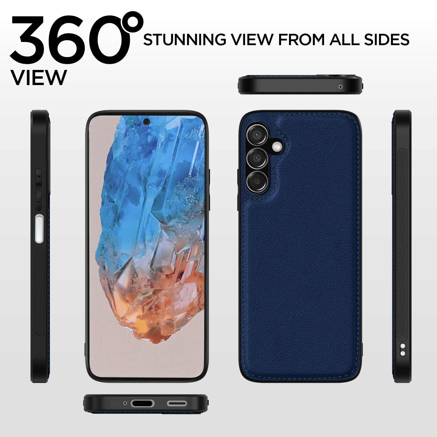 Pikkme Samsung Galaxy M35 5G Leatherback Back Case | Blue