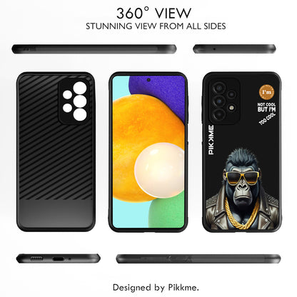 Pikkme Back Cover Pc Tpu + Printed Cool Funky Stylish Black Gorilla Swag Raised Edges Camera Protection |Bumper Case For Samsung Galaxy A33 5G (Design 07)