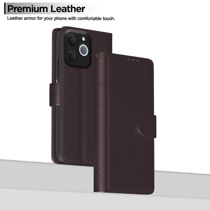 Pikkme Realme C71 5G Premium Leather Finish Vintage Flip Cover (Coffee)