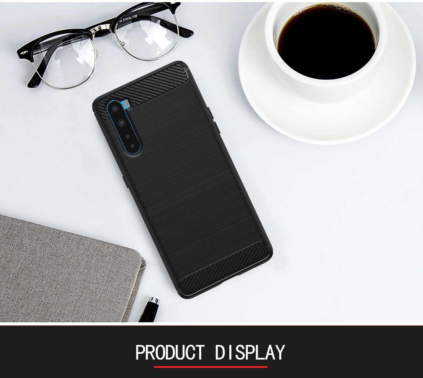 Pikkme OnePlus Nord Hybrid Carbon Fiber Back Cover (Black)