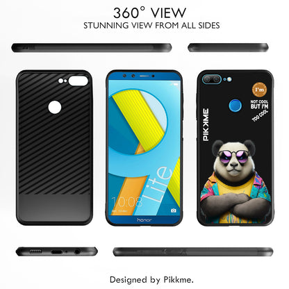 Pikkme Back Cover Pc Tpu + Printed Cool Funky Stylish Black Panda Swag Raised Edges Camera Protection |Bumper Case For Honor 9 Lite (Design 05)