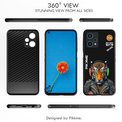 Pikkme Back Cover Pc Tpu + Printed Cool Funky Stylish Black Tiger Swag Raised Edges Camera Protection |Bumper Case For Realme 9 Pro (Design 06)