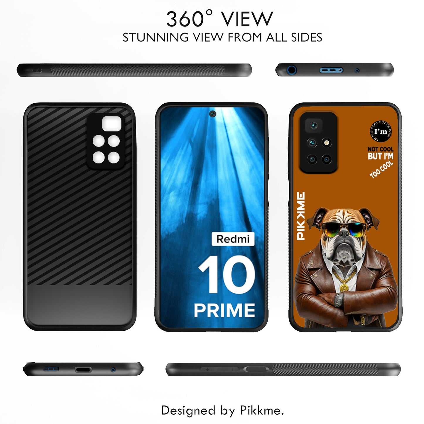 Pikkme Back Cover Pc Tpu + Printed Cool Funky Stylish Brown Dog Swag Raised Edges Camera Protection |Bumper Case For Redmi 10 Prime (Design 10)