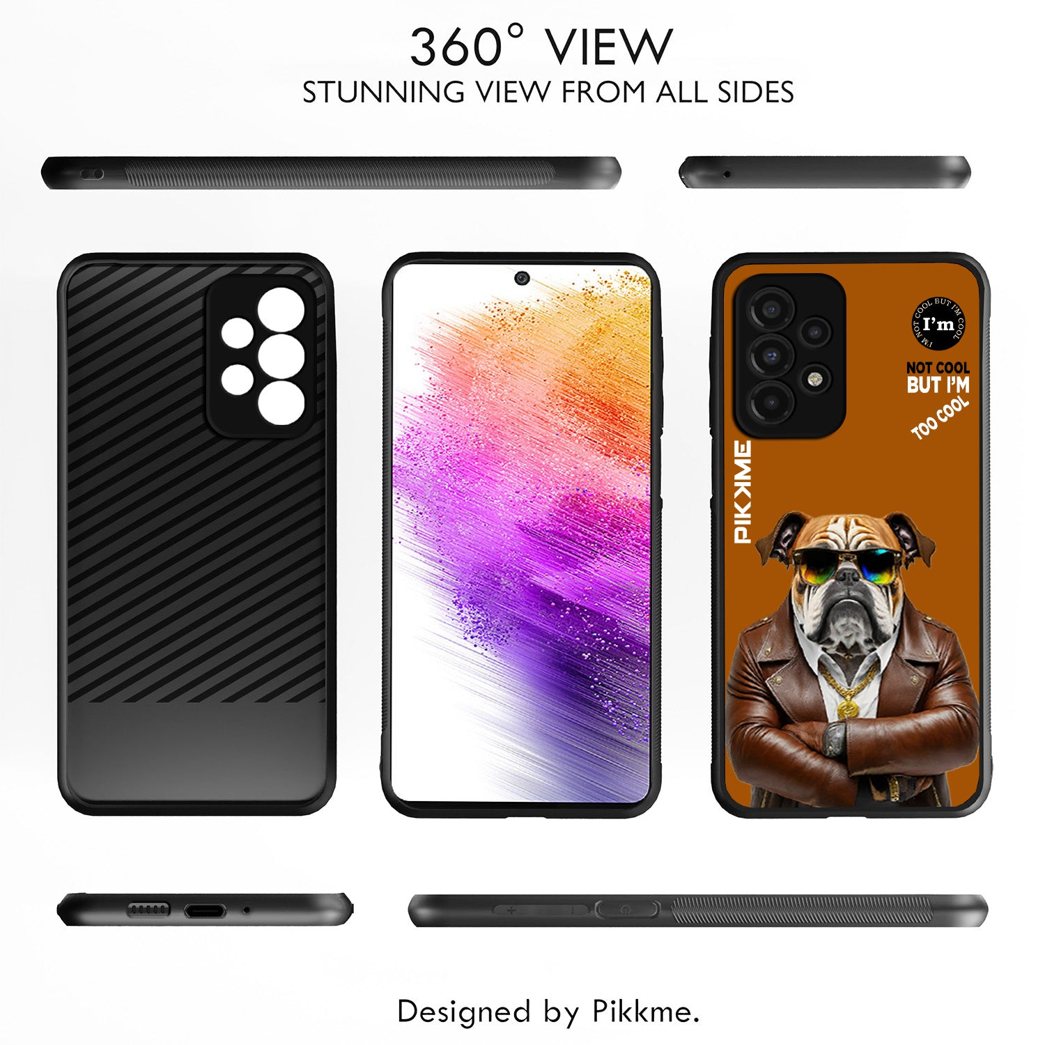 Pikkme Stylish Brown Dog Swag Samsung Galaxy A73 5G Back Cover (Design 10)