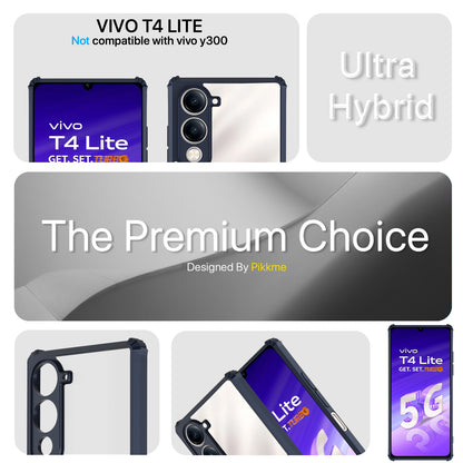 Pikkme Vivo T4 lite 5G / IQOO Z10 lite 5G / Vivo Y04 4G / Vivo Y19 5G Shockproof Eagle Clear Transparent Back Cover (Blue)