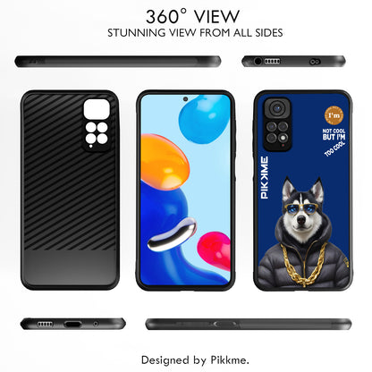 Pikkme Back Cover Pc Tpu + Printed Cool Funky Stylish Blue Dog Swag Raised Edges Camera Protection |Bumper Case For Redmi Note 11 (Design 08)