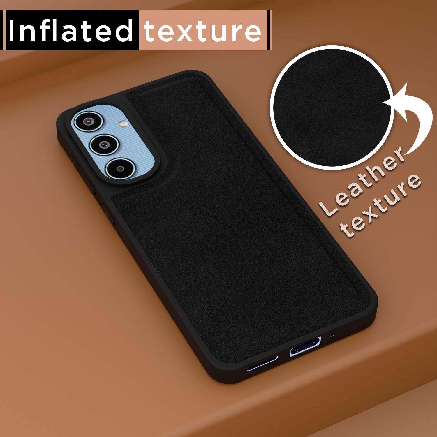 Pikkme Samsung Galaxy M35 5G Premium Leatherback Case (Black)