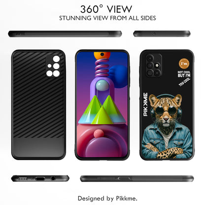 Pikkme Back Cover Pc Tpu + Printed Cool Funky Stylish Black Leopard Swag Raised Edges Camera Protection |Bumper Case For Samsung Galaxy M31s (Design 04)