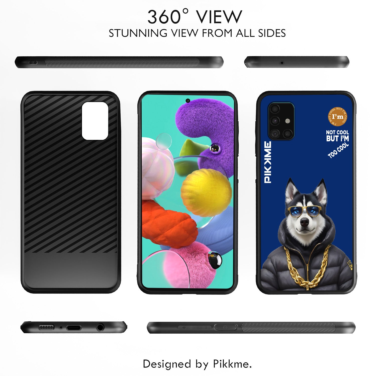 Pikkme Stylish Blue Dog Swag Samsung Galaxy A51 Back Cover (Design 08)