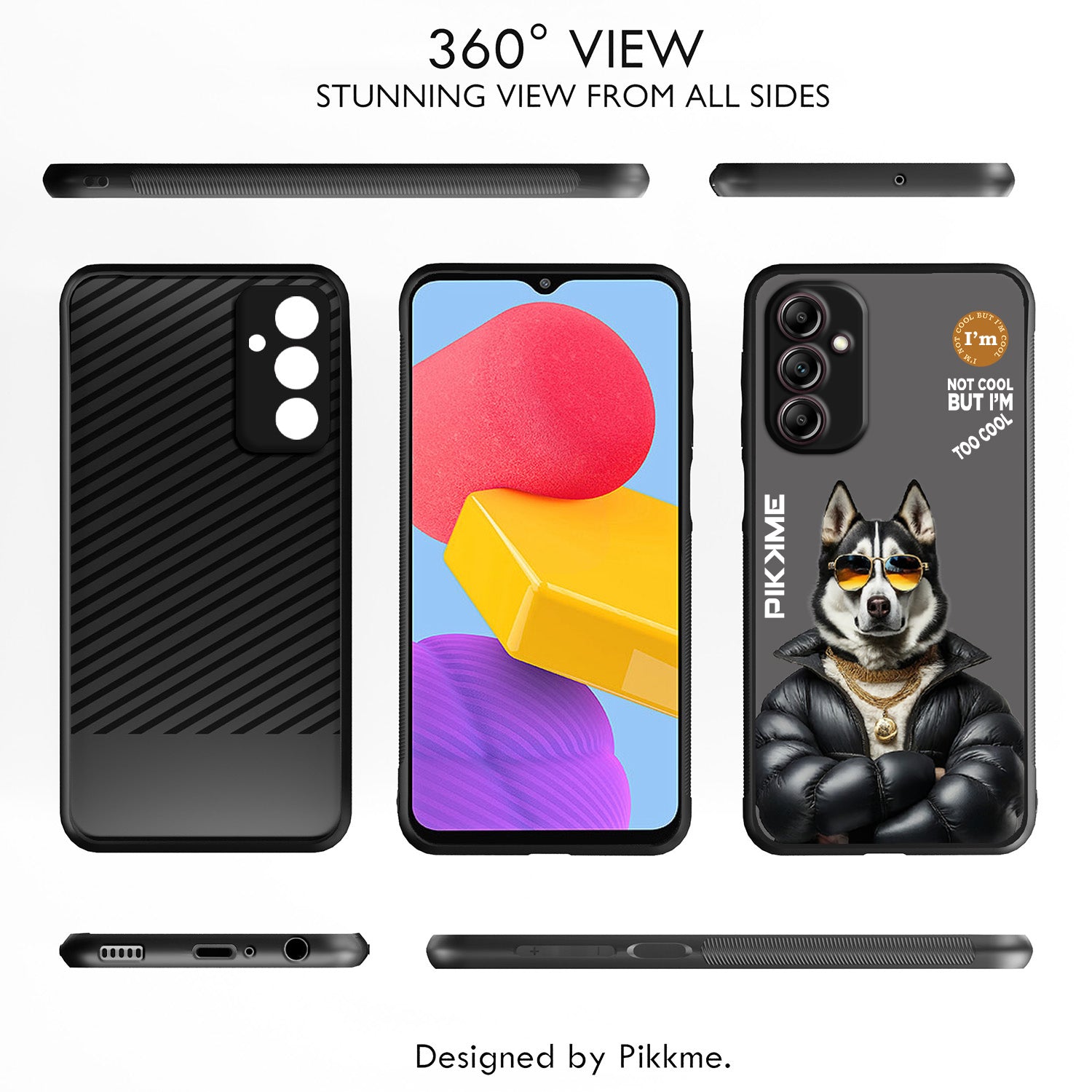 Pikkme Grey Dog Swag  Samsung Galaxy M14 Nim2 Back Cover (Design 02)