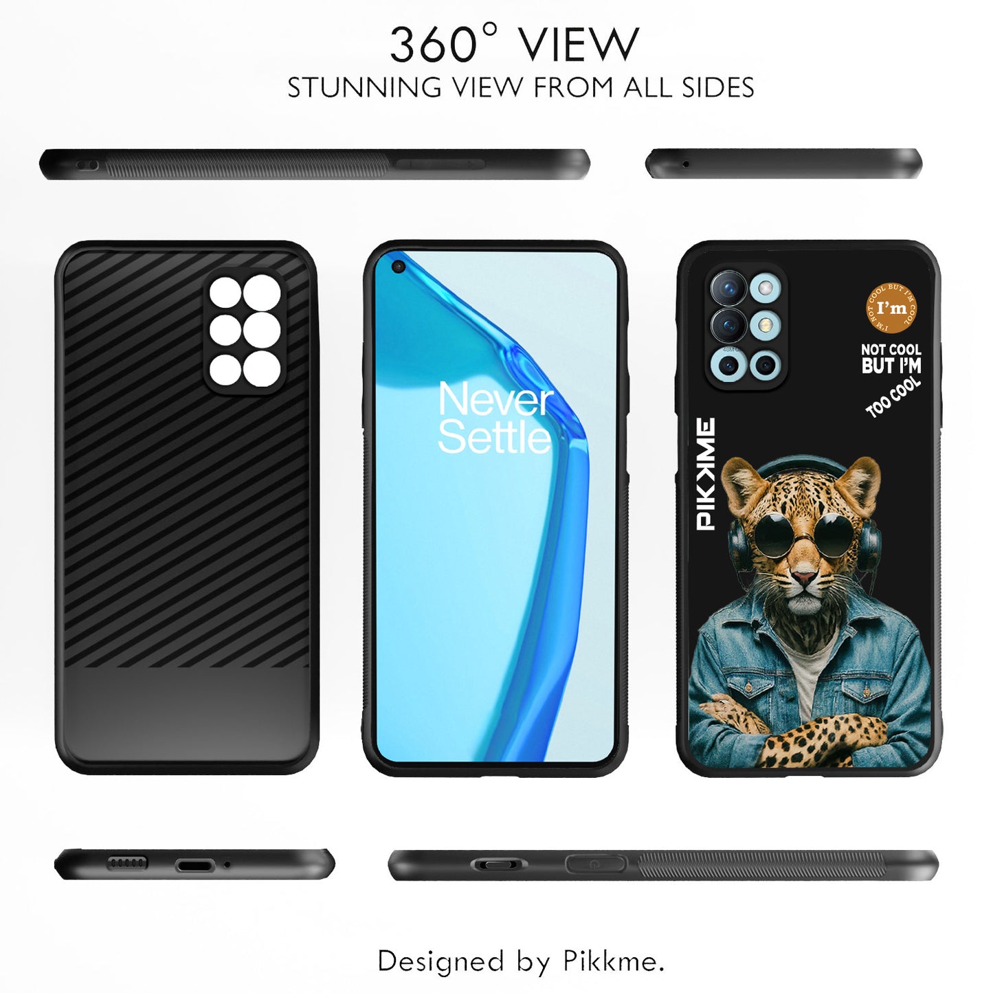 Pikkme Back Cover Pc Tpu + Printed Cool Funky Stylish Black Leopard Swag Raised Edges Camera Protection |Bumper Case For OnePlus 8T (Design 04)