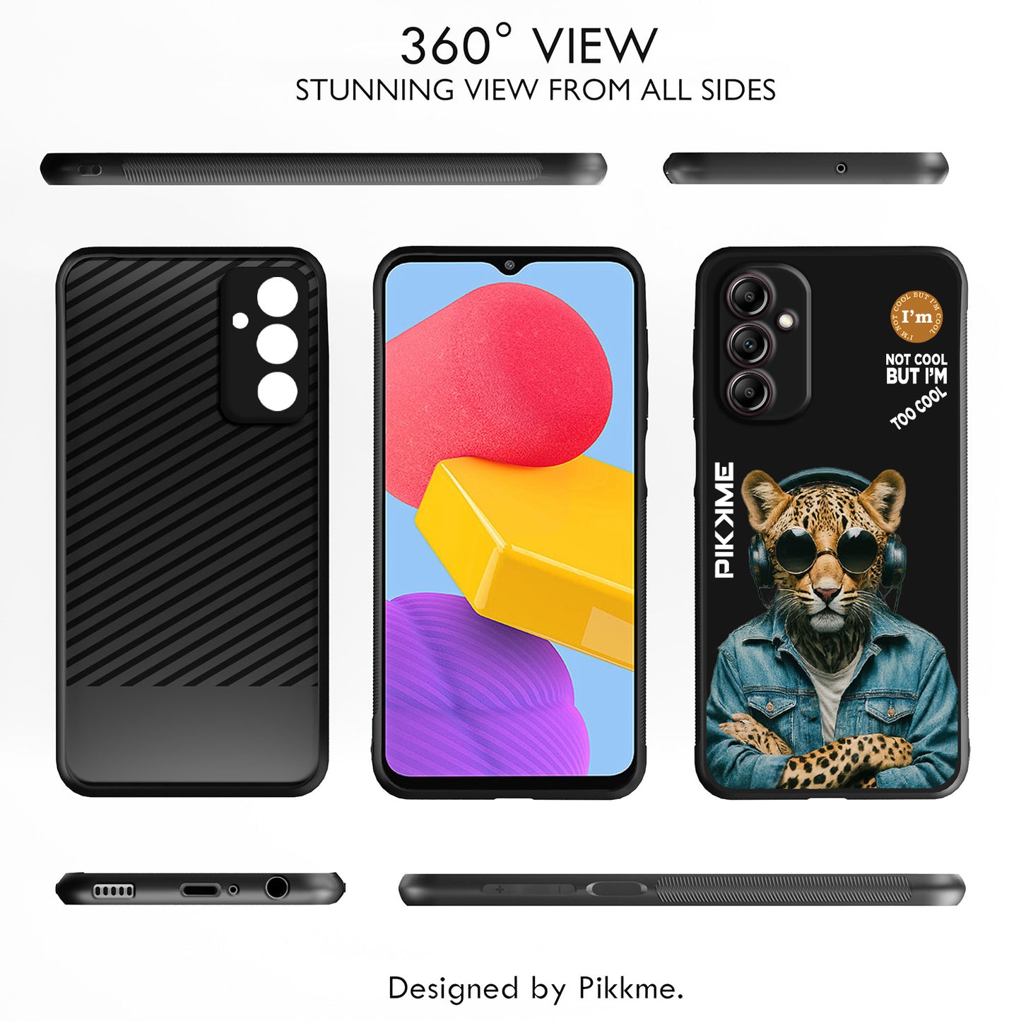 Pikkme Back Cover Pc Tpu + Printed Cool Funky Stylish Black Leopard Swag Raised Edges Camera Protection |Bumper Case For Samsung Galaxy A14 (Design 04)