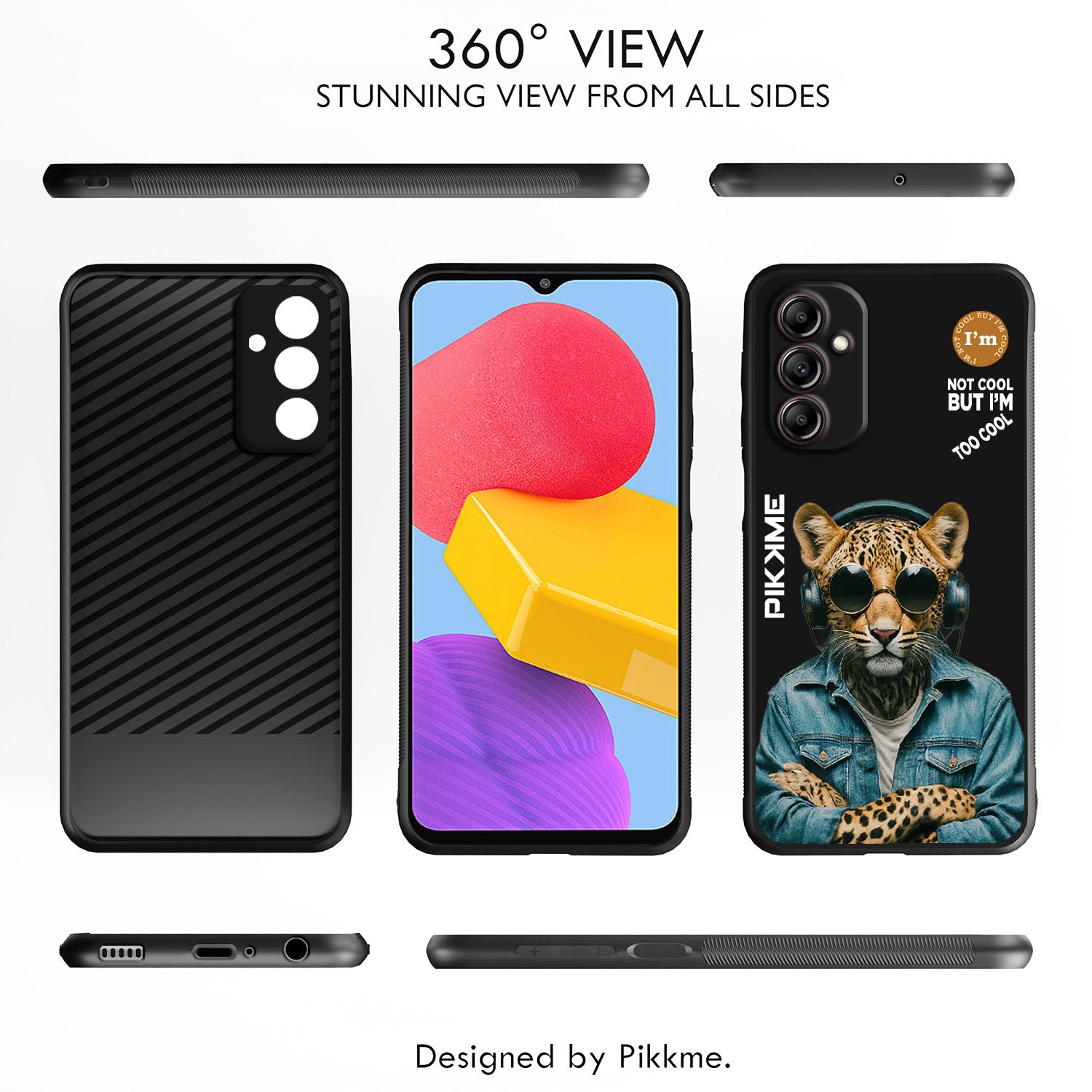 Pikkme Back Cover Pc Tpu + Printed Cool Funky Stylish Black Leopard Swag Raised Edges Camera Protection |Bumper Case For Samsung Galaxy A14 (Design 04)