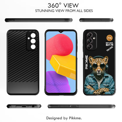 Pikkme Back Cover Pc Tpu + Printed Cool Funky Stylish Black Leopard Swag Raised Edges Camera Protection |Bumper Case For Samsung Galaxy A14 (Design 04)