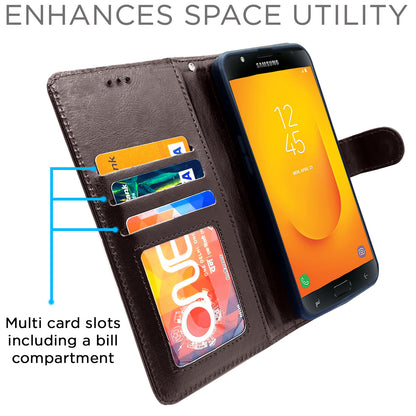 Pikkme Samsung Galaxy J7 Duo Flip Cover (Coffee)