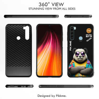 Pikkme Back Cover Pc Tpu + Printed Cool Funky Stylish Black Panda Swag Raised Edges Camera Protection |Bumper Case For Redmi Note 8 (Design 05)