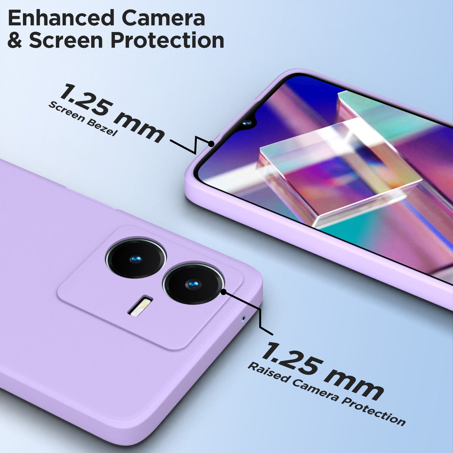 Pikkme Vivo Y22 Soft Matte Silicone Shockproof Case | Purple