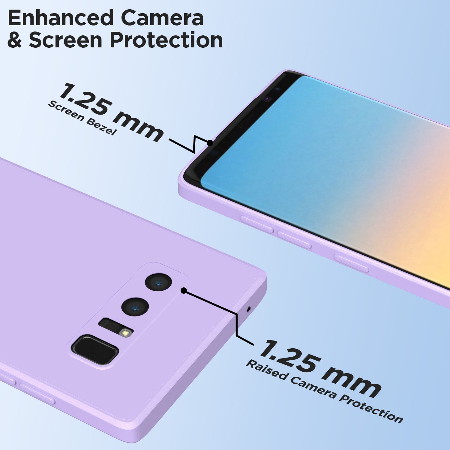 Pikkme Samsung Galaxy Note 8 Soft Matte Silicone Shockproof Case | Purple