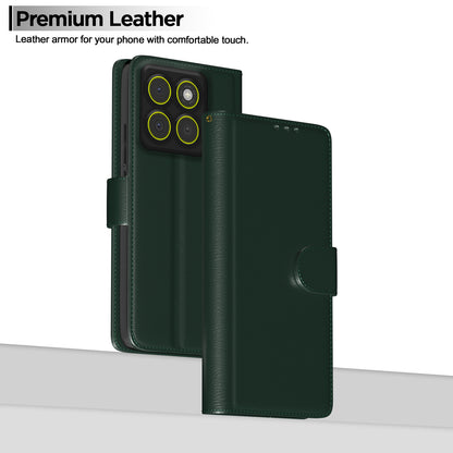 Pikkme Motorola Moto Edge 70 5G Premium Leather Finish Vintage Flip Cover (Green)