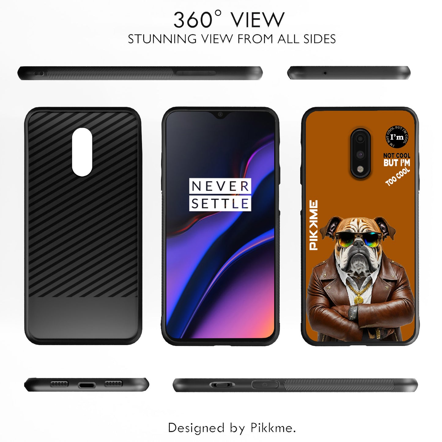 Pikkme Back Cover Pc Tpu + Printed Cool Funky Stylish Brown Dog Swag Raised Edges Camera Protection |Bumper Case For OnePlus 7 (Design 10)