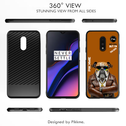 Pikkme Back Cover Pc Tpu + Printed Cool Funky Stylish Brown Dog Swag Raised Edges Camera Protection |Bumper Case For OnePlus 7 (Design 10)