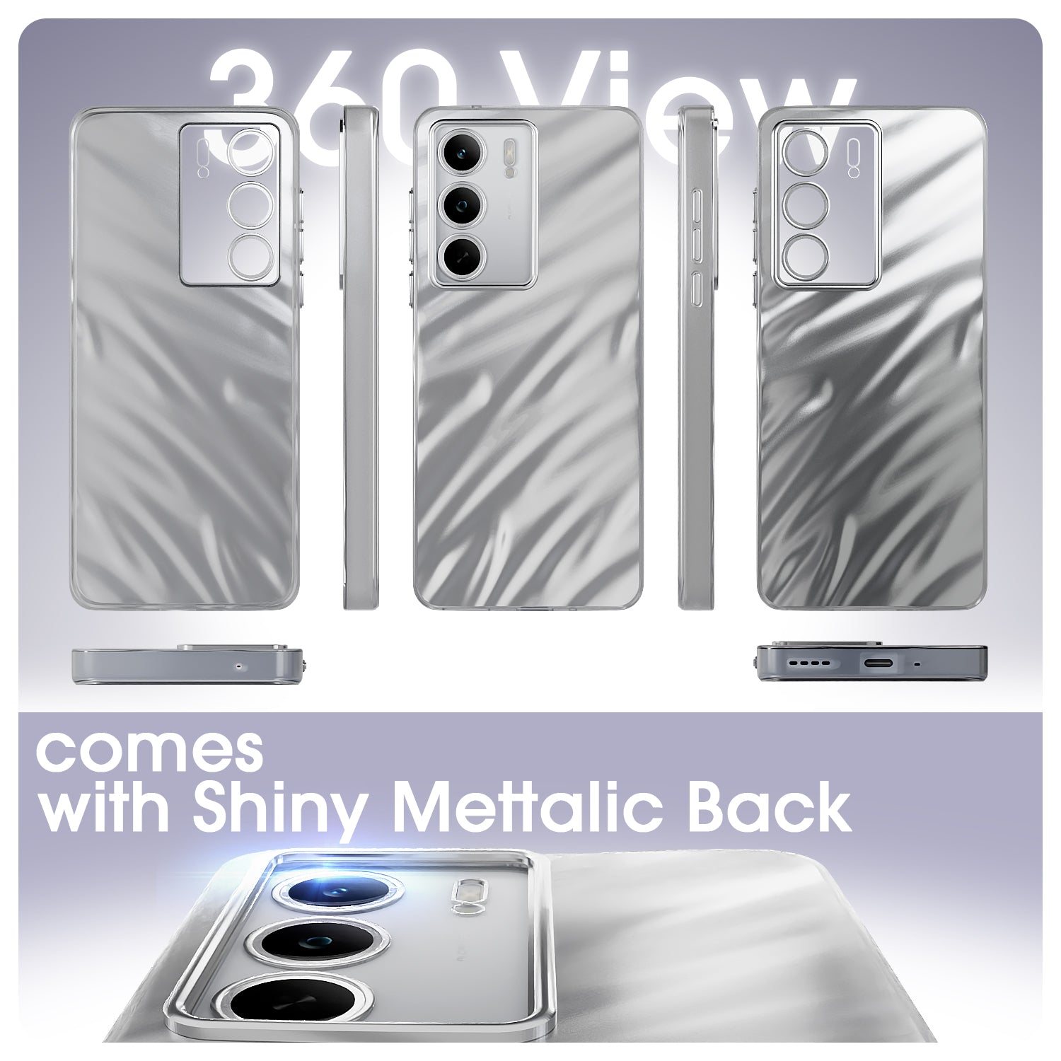 Pikkme Realme Narzo 80x 5G / Realme P3x 5G / Realme 14X 5G Swirl Design Silver Forest Back Cover  (Silver)